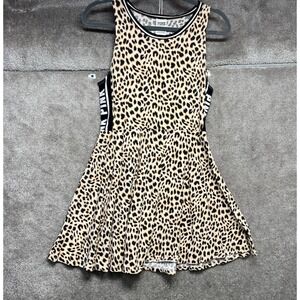 PINK Victoria's Secret Womens Fit & Flare Dress Large Brown Leopard Animal Print